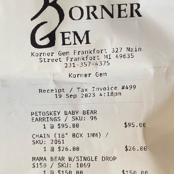 Petoskey Mama Bear Pendant and Baby Bear Earrings Set Silver with 18” Chain - Picture 8 of 9